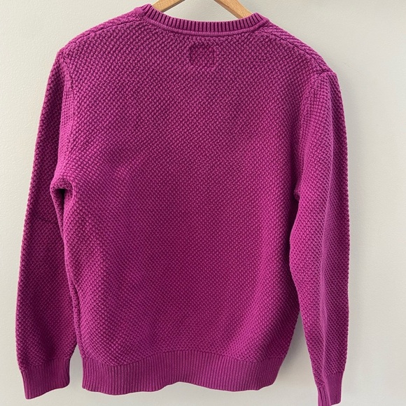 Dockers Cotton Magenta Textured Knit Crewneck Pullover - Picture 3 of 4